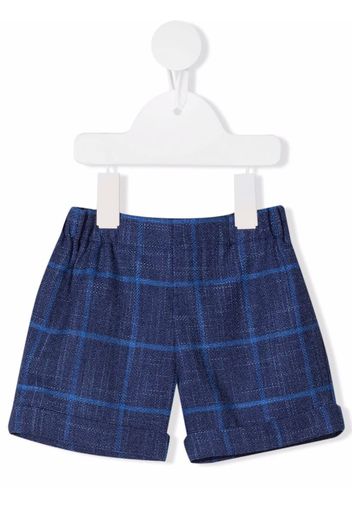 La Stupenderia Shorts mit Gitter-Print - Blau