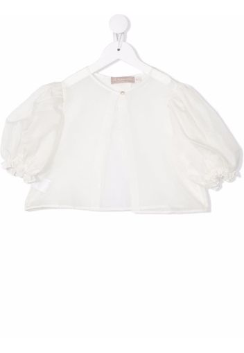 La Stupenderia puff-sleeved silk bolero - Nude