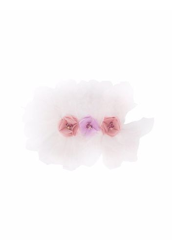 La Stupenderia floral appliqué hair clip - Rosa