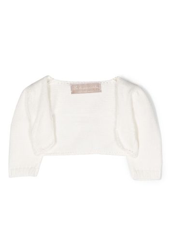 La Stupenderia cropped long-sleeve knitted cardigan - Weiß
