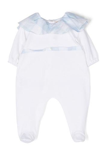 La Stupenderia checked ruffle-trim pajamas - Weiß