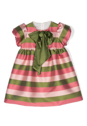 La Stupenderia stripe-print bow-detail dress - Grün