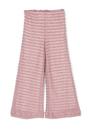 La Stupenderia lurex-detailing frayed flared trousers - Rosa