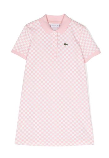 Lacoste Kids chest logo-patch polo dress - Rosa