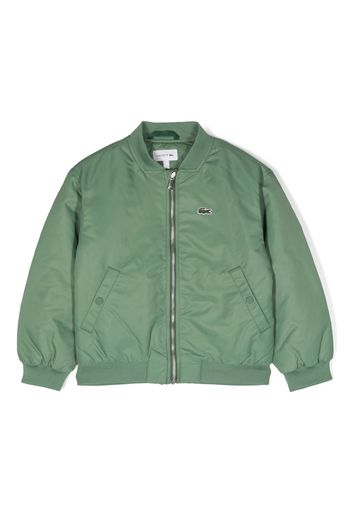 Lacoste Kids logo-patch bomber jacket - Grün