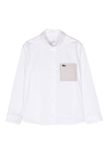 Lacoste Kids logo-appliqué long-sleeve shirt - Weiß