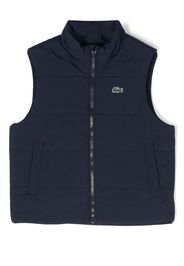 Lacoste Kids padded logo-patch gilet - Blau