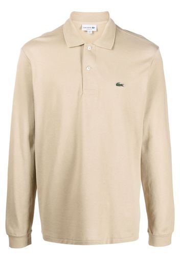 Lacoste appliqué-logo long-sleeve polo shirt - Nude