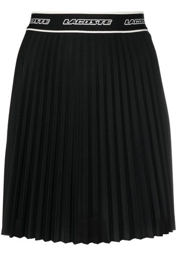 Lacoste logo-waistband pleated skirt - Schwarz