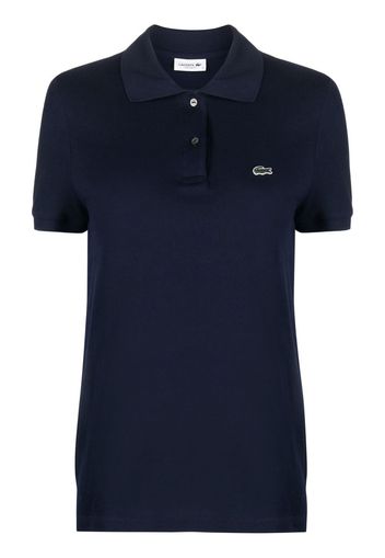 Lacoste logo-patch piqué polo shirt - Blau