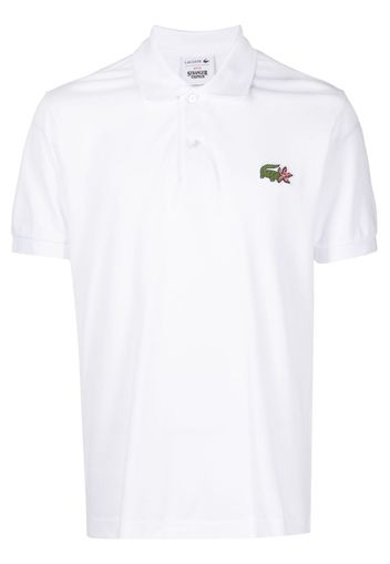 Lacoste x Netflix logo-patch cotton polo shirt - Weiß