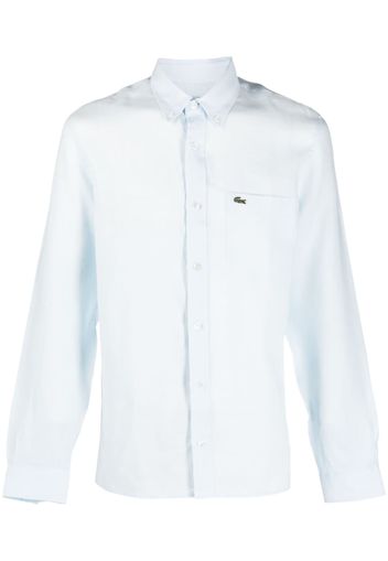 Lacoste logo-embroidered button-down shirt - Blau