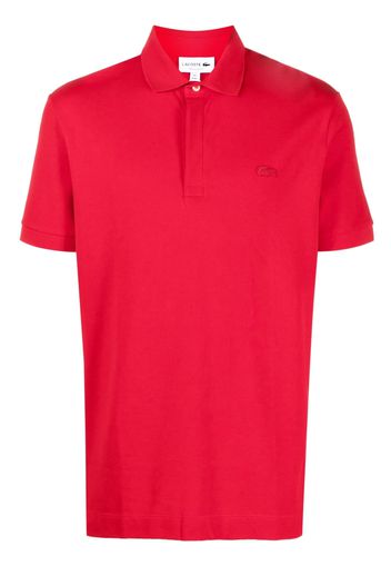 Lacoste logo-patch cotton polo shirt - Rot