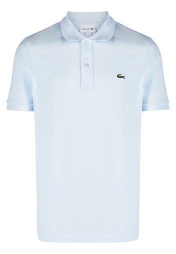 Lacoste logo-patch cotton polo shirt - Blau