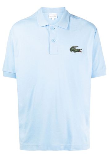 Lacoste logo-patch cotton polo shirt - Blau