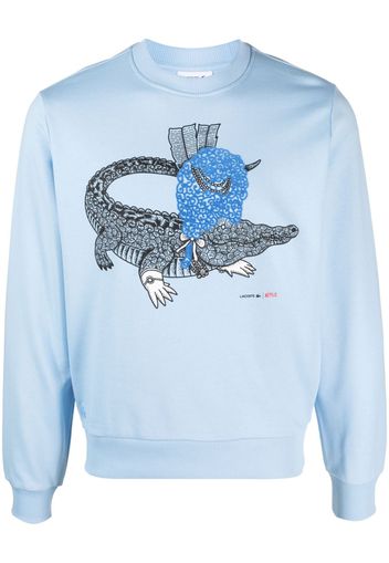 Lacoste x Netflix logo-print sweatshirt - Blau