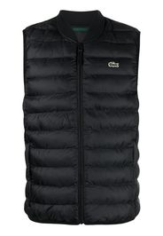 Lacoste embroidered-motif padded gilet - Schwarz