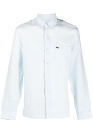 Lacoste logo-embroidered button-down shirt - Blau