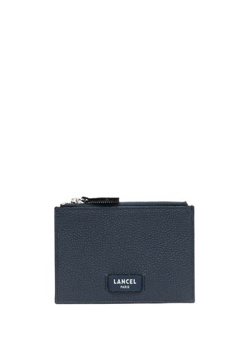 Lancel logo-patch leather card holder - Blau