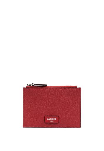 Lancel logo leather card holder - Rot