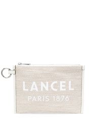 Lancel logo-print clutch bag - Nude