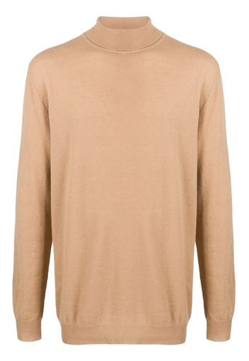 Laneus Pullover mit Stehkragen - Braun