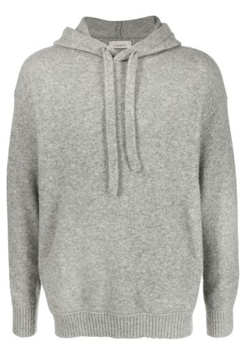 LANEUS knitted ribbed-trim hoodie - Grau