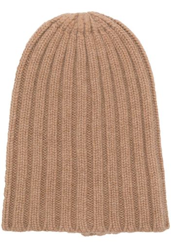 Laneus ribbed cashmere beanie - Nude