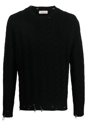 Laneus cable-knit crew neck sweater - Schwarz