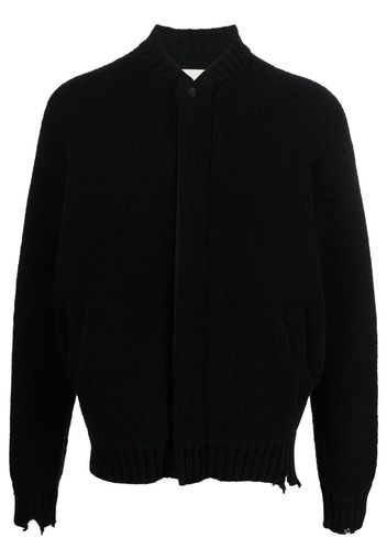 Laneus zip-up fleece bomber jacket - Schwarz