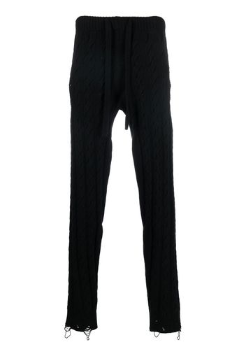 Laneus cable-knit drawstring trousers - Schwarz