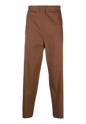 Laneus stretch-cotton tapered trousers - Braun