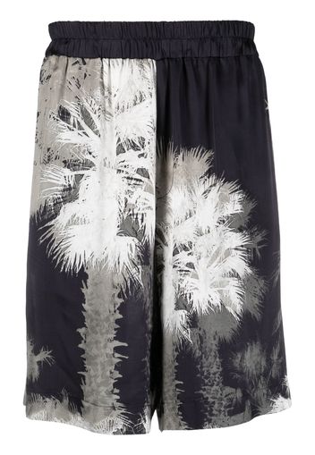 Laneus palm-tree print shorts - Schwarz