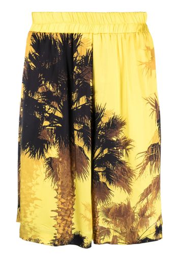 Laneus palm-tree print shorts - Gelb