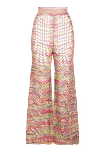 Laneus flared open-knit trousers - Rosa