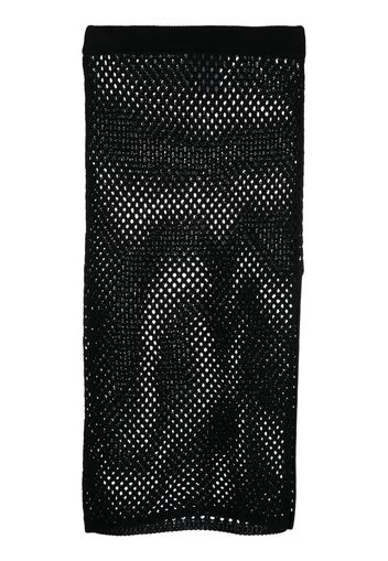 Laneus perforated knitted cotton skirt - Schwarz