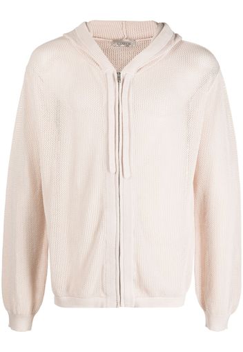 Laneus zip-up hooded cardigan - Nude