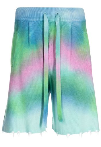 Laneus tie-dye ribbed-knit shorts - Mehrfarbig