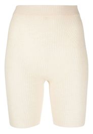 Laneus elasticated-waist ribbed-knit shorts - Nude