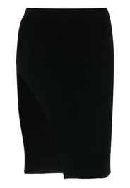 Laneus ribbed-knit asymmetric midi skirt - Schwarz