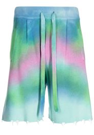 Laneus tie-dye ribbed-knit shorts - Mehrfarbig