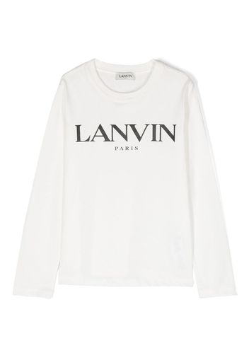 Lanvin Enfant logo-print long-sleeved T-shirt - Weiß
