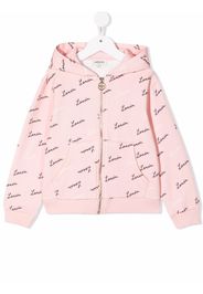 LANVIN Enfant logo-print zip-up hoodie - Rosa