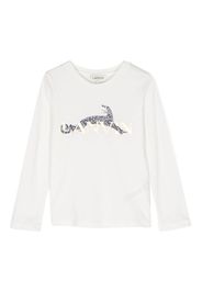 Lanvin Enfant metallic logo-print cotton shirt - Weiß