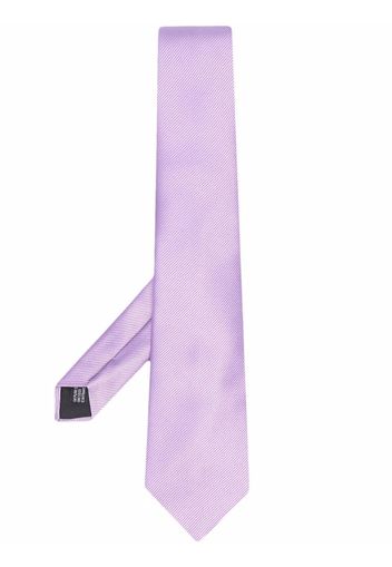 LANVIN Seidenkrawatte mit diagonalen Streifen - Violett