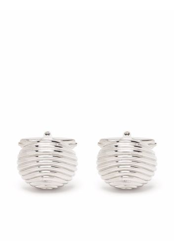 LANVIN round ridged cufflinks - Silber