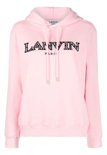 Lanvin embroidered-logo cotton hoodie - Rosa