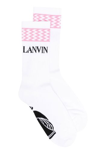 Lanvin logo-print calf-length socks - Weiß