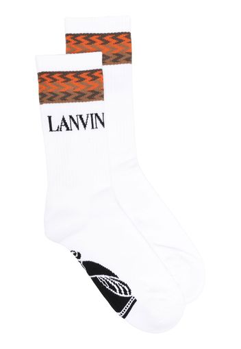 Lanvin logo-print calf-length socks - Weiß