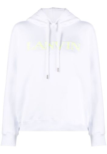 Lanvin embroidered-logo cotton hoodie - Weiß